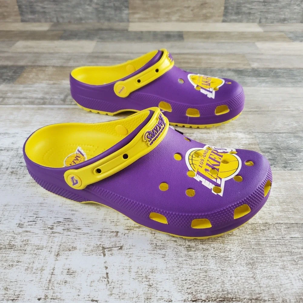 Crocs NBA Los Angeles Lakers Classic Mens Clogs Sz 9 Purple Yellow Slingback